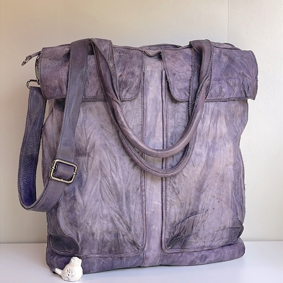 Latico Purple Tie-Dye Leather Shoulder Crossbody Bag